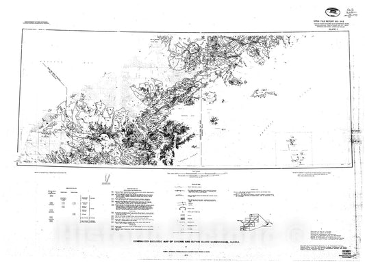 Map : Late Mesozoic and Cenozoic tectonics and the age of porphyry copper prospects: Chignik and Sutwik Island quadrangles, Alaska Peninsula, 1980 Cartography Wall Art :
