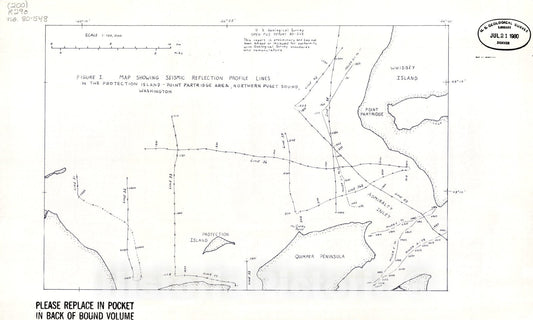 Map : Preliminary map of offshore geology in the Protection Island - Point Partridge area, northern Puget Sound, Washington, 1980 Cartography Wall Art :