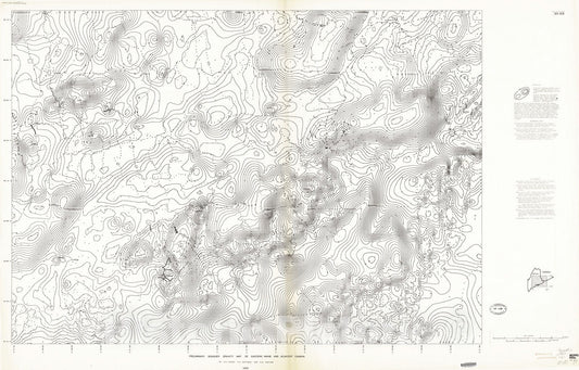Map : Preliminary Bouguer gravity map of eastern Maine and adjacent Canada, 1980 Cartography Wall Art :