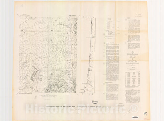 Map : Preliminary geologic map of the Tooele quadrangle (7 1/2 minute), Tooele County, Utah, 1980 Cartography Wall Art :