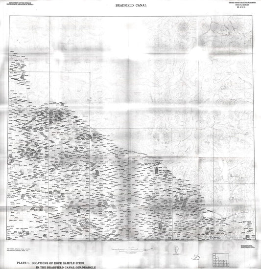 Map : Trace-element data for rock samples from the Bradfield Canal quadrangle, southeastern Alaska, 1980 Cartography Wall Art :