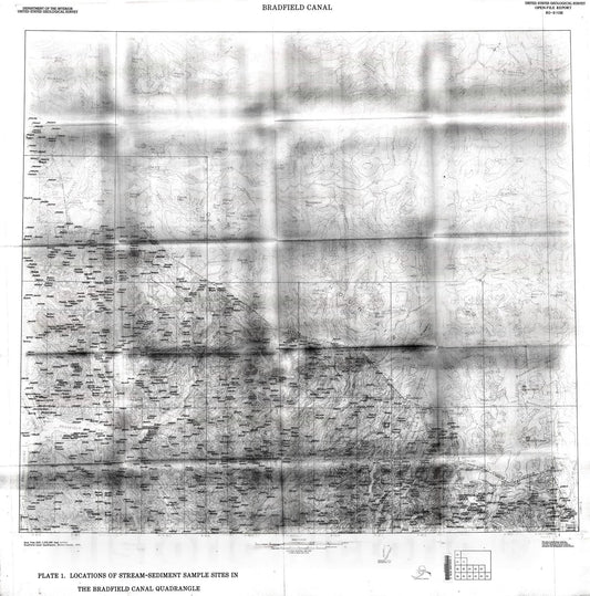 Map : Trace-element data for stream-sediment samples from the Bradfield Canal quadrangle, southeastern Alaska, 1980 Cartography Wall Art :