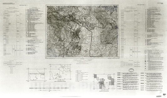 Map : Preliminary geologic map of parts of the Butte one degree X two degrees quadrangle, central Montana, one98one Cartography Wall Art :
