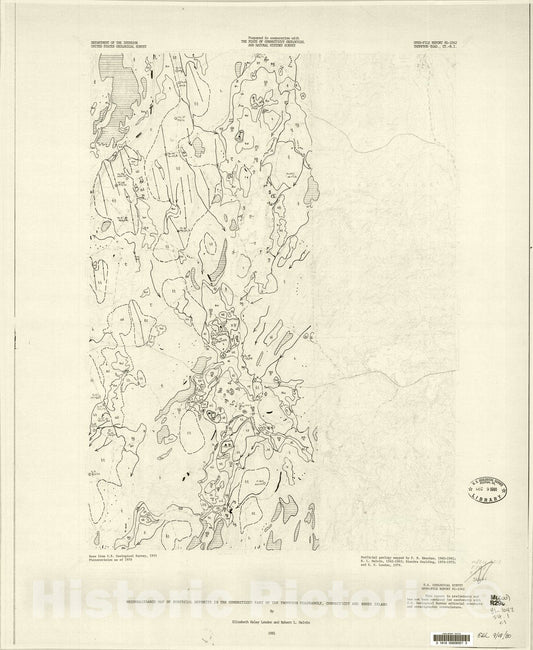 Map : Reconnaissance map of surficial deposits in the Connecticut part of the Thompson quadrangle, Connecticut and Rhode Island, 1981 Cartography Wall Art :