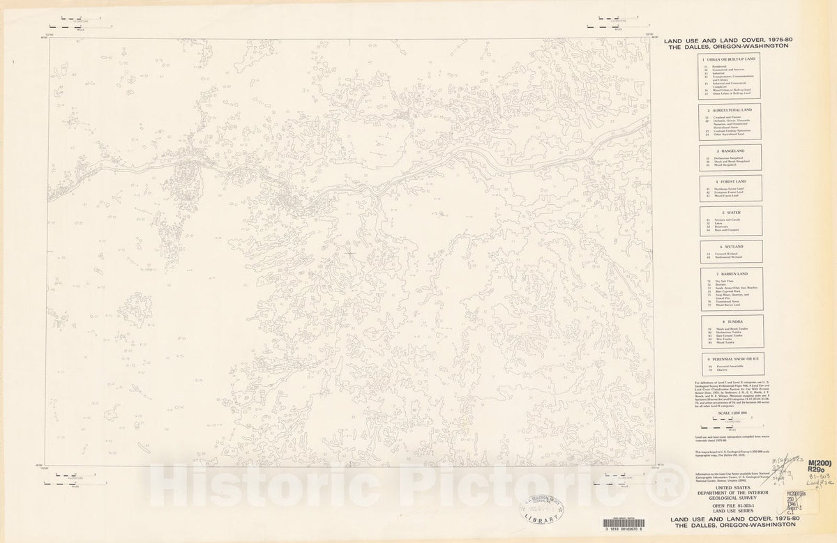Map : Land use series, The Dalles, Oregon - Washington, 1981 Cartography Wall Art :