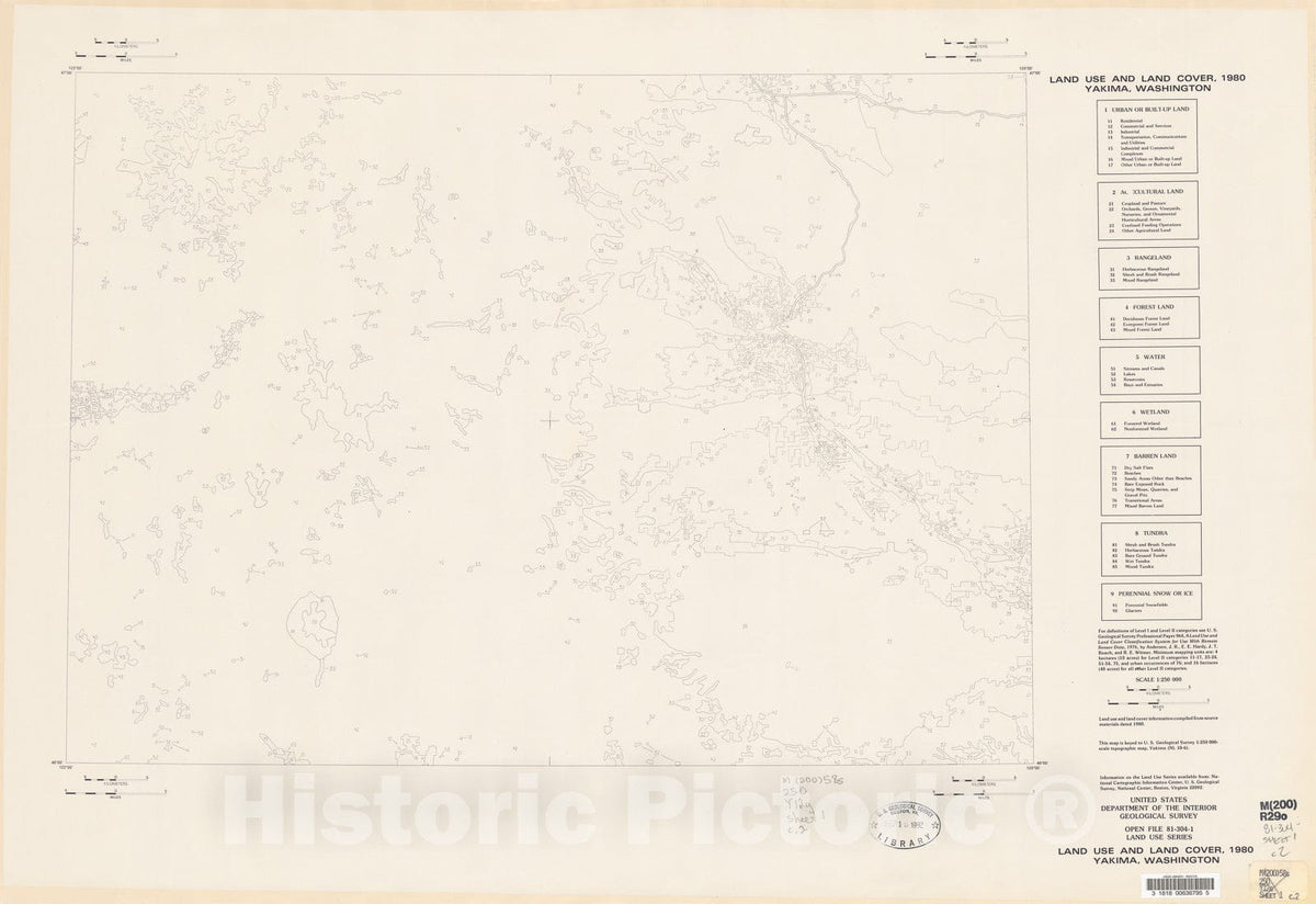 Map : Land use series, Yakima, Washington, 1981 Cartography Wall Art :