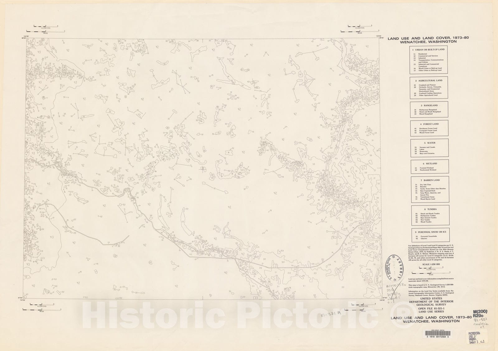 Map : Land use series, Wenatchee, Washington, 1981 Cartography Wall Art :