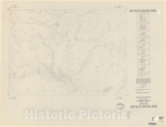 Map : Land use series, Walla Walla, Washington - Oregon, 1981 Cartography Wall Art :