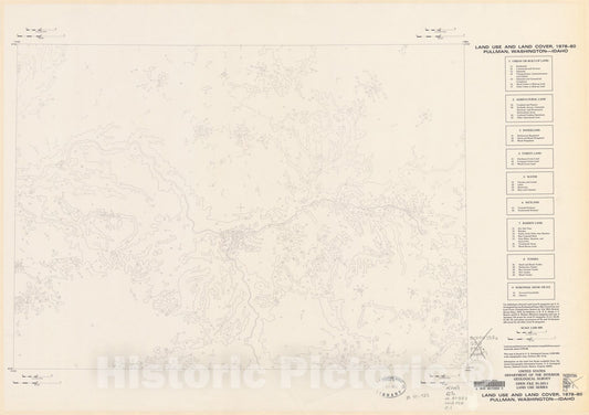Map : Land use series, Pullman, Washington - Idaho, 1981 Cartography Wall Art :