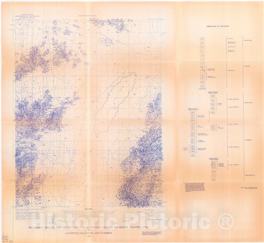 Map : Preliminary geologic map of the Frisco Peak quadrangle, Millard and Beaver Counties, Utah, 1981 Cartography Wall Art :
