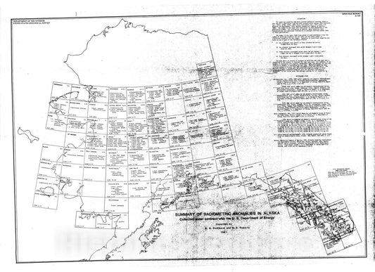 Map : Summary of radiometric anomalies in Alaska -- collected under contract with the U.S. Department of Energy, 1981 Cartography Wall Art :