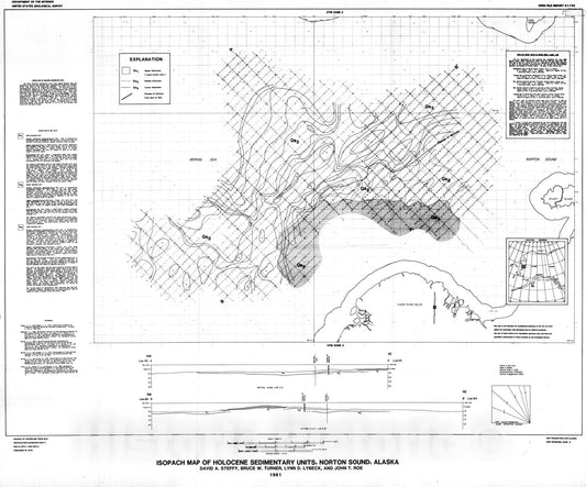 Map : Map showing selected geologic features, Norton Sound, Alaska, 1981 Cartography Wall Art :