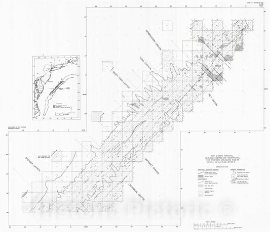 Map : Potential geologic hazards and constraints for blocks in proposed mid-Atlantic OCS oil and gas lease sale 59, 1981 Cartography Wall Art :