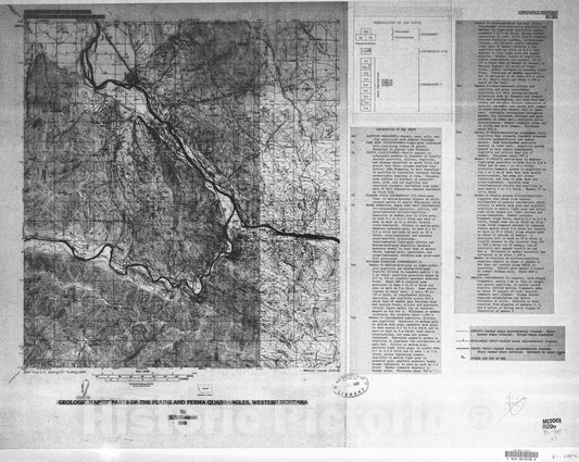 Map : Geologic map of parts of the Plains and Perma quadrangles, western Montana, 1981 Cartography Wall Art :