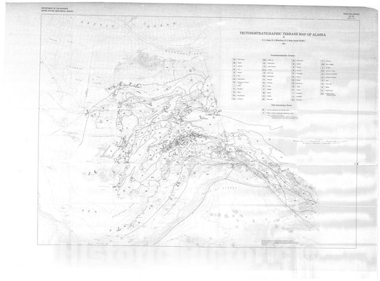 Map : Map showing tectonostratigraphic terranes of Alaska, columnar sections, and summary descriptions of terranes, 1981 Cartography Wall Art :
