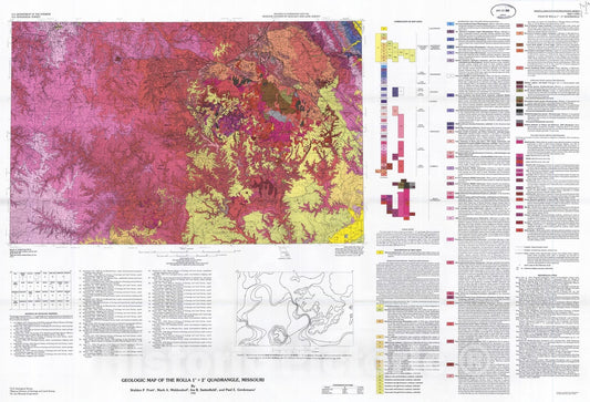 Map : Geologic map of the Rolla one degree x two degrees quadrangle, Missouri, one99two Cartography Wall Art :