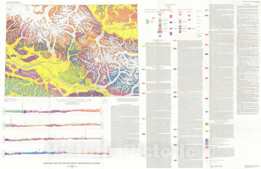 Map : Geologic map of the McCarthy quadrangle, Alaska, 1978 Cartography Wall Art :