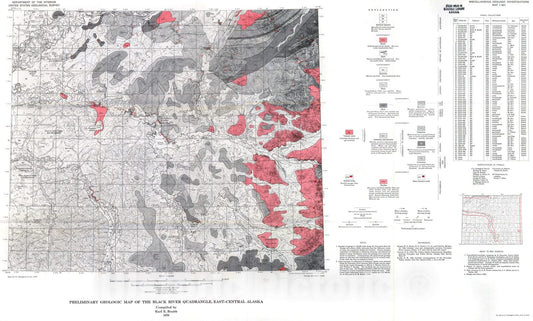 Map : Preliminary geologic map of the Black River quadrangle, east-central Alaska, 1970 Cartography Wall Art :