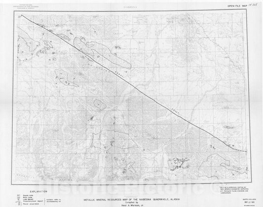 Map : Metallic mineral resources map of the Nabesna quadrangle, Alaska, 1969 Cartography Wall Art :