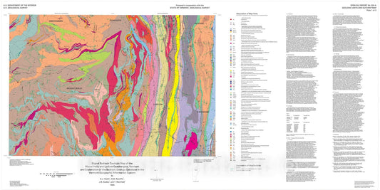 Map : Digital bedrock geologic map of the Mount Holly and Ludlow quadrangles, Vermont, 1994 Cartography Wall Art :