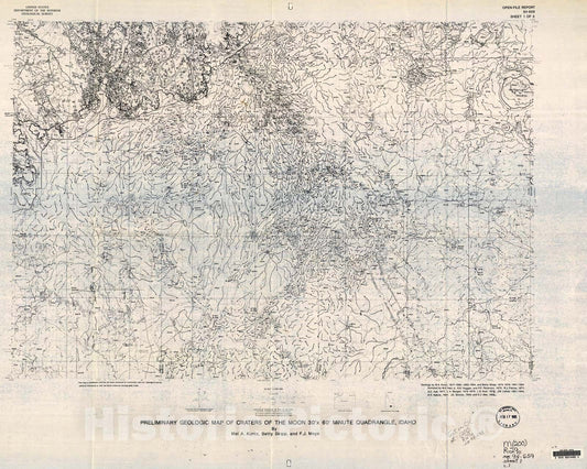 Map : Preliminary geologic map of Craters of the Moon thirty x sixty minute quadrangle, Idaho, 1994 Cartography Wall Art :