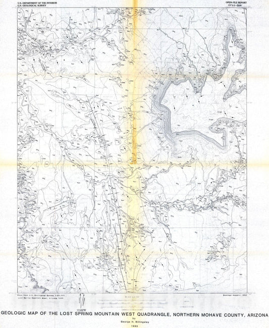 Map : Geologic map of the Lost Spring Mountain West quadrangle, northern Mohave County, Arizona, 1993 Cartography Wall Art :