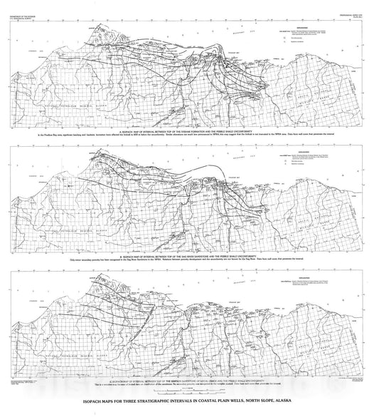 Map : Stratigraphy and diagenetic alteration of Ellesmerian sequence siliciclastic rocks, North Slope, Alaska [Chapter 36], 1988 Cartography Wall Art :