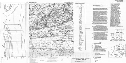 Map : Geologic map of the Panola quadrangle, Latimer County, Oklahoma, 1990 Cartography Wall Art :