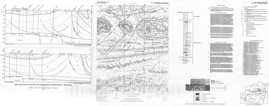 Map : Geologic map of the Red Oak quadrangle, Latimer County, Oklahoma, 1990 Cartography Wall Art :