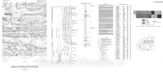 Map : Geologic map of the Adamson quadrangle, Latimer and Pittsburg Counties, Oklahoma, 1995 Cartography Wall Art :