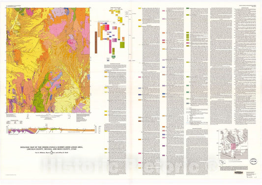 Map : Geologic map of the Ursine - Panaca Summit - Deer Lodge area, Lincoln County, Nevada, and Iron County, Utah, 1997 Cartography Wall Art :