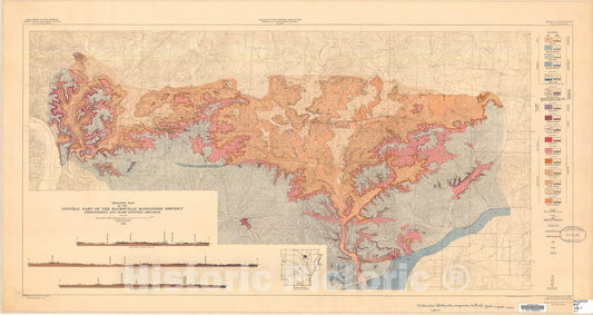 Map : Geologic map of the central part of the Batesville manganese district, Independence and Izard Counties, Arkansas, 1950 Cartography Wall Art :