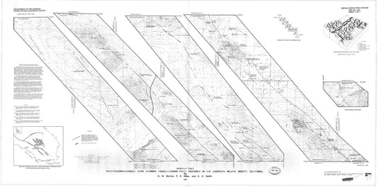 Map : Photoreconnaissance maps showing young-looking fault features in the southern Mojave Desert, California, 1980 Cartography Wall Art :