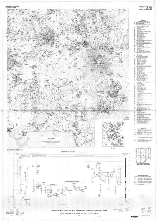 Map : Geologic map of the central part of the San Francisco volcanic field, north-central Arizona, 1987 Cartography Wall Art :