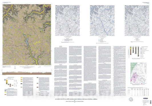 Map : Geologic map of the Supply quadrangle, Caroline and Essex Counties, Virginia, 1996 Cartography Wall Art :