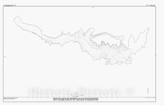 Map : Rockslide debris avalanche of May 18, 1980, Mount St. Helens Volcano, Washington, 1996 Cartography Wall Art :