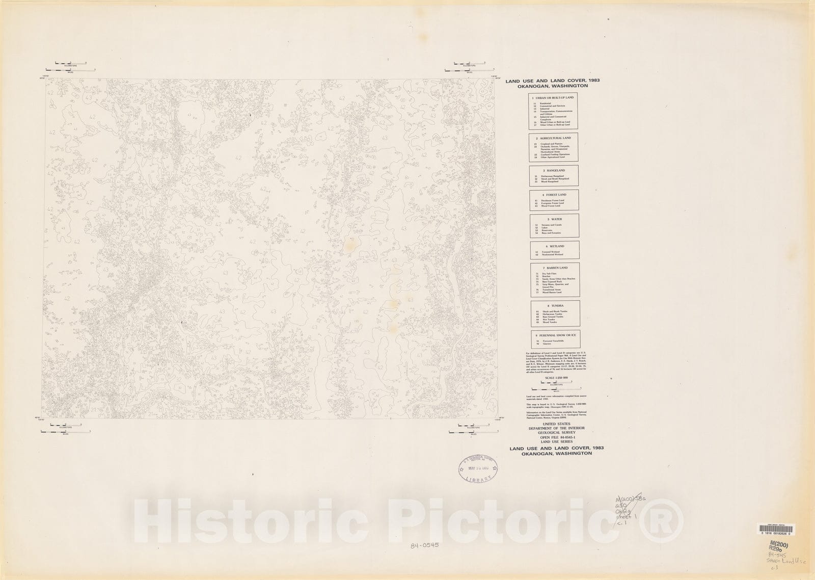 Map : Land use series, Okanogan [quadrangle], Washington, 1984 Cartography Wall Art :