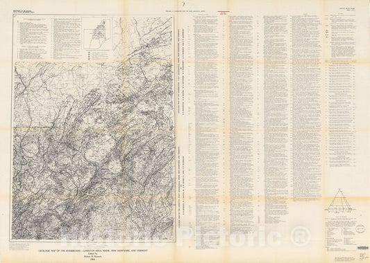 Map : Geologic map of the Sherbrooke - Lewiston area, Maine; New Hampshire, and Vermont, 1984 Cartography Wall Art :