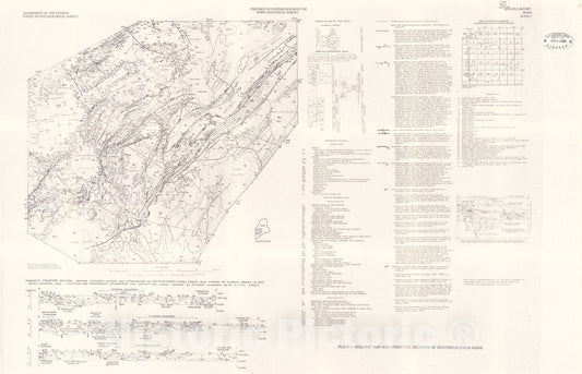 Map : Geologic map of western interior Maine, 1982 Cartography Wall Art :