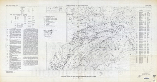 Map : Preliminary geologic map of the northern Adobe Range, Elko County, Nevada, 1983 Cartography Wall Art :