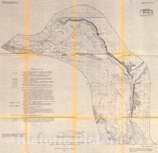 Map : Evidence of tectonic stability along the middle Columbia River, Washington, in Quaternary time, 1983 Cartography Wall Art :