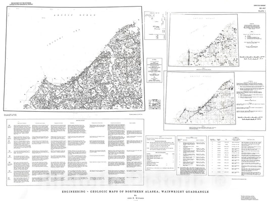 Map : Engineering - geologic maps of northern Alaska, Wainwright quadrangle, 1983 Cartography Wall Art :
