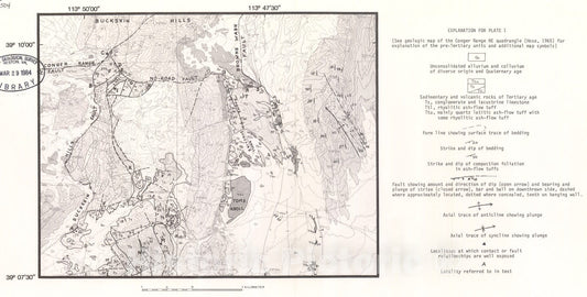 Map : Cenozoic structural history of selected areas in the eastern Great Basin, Nevada - Utah, 1983 Cartography Wall Art :