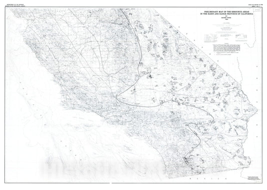 Map : Preliminary map of the resource areas in the Basin and Range Province of California, 1983 Cartography Wall Art :