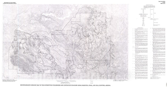Map : Mineral resource potential of the Superstition Wilderness and contiguous roadless areas, Maricopa, Pinal, and Gila Counties, Arizo, 1983 Cartography Wall Art :