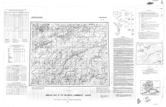 Map : Geologic map of the Melozitna quadrangle, Alaska, 1977 Cartography Wall Art :