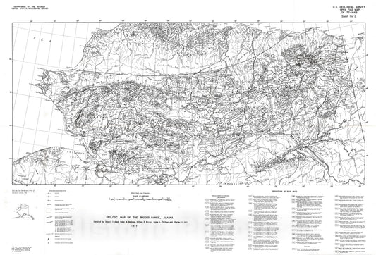 Map : Geologic map of the Brooks Range, Alaska, 1977 Cartography Wall Art :