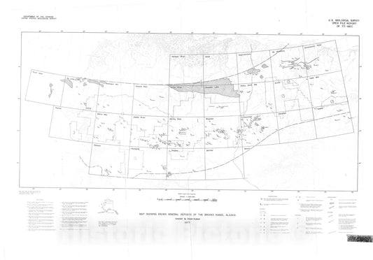 Map : Known mineral deposits of the Brooks Range, Alaska, 1977 Cartography Wall Art :