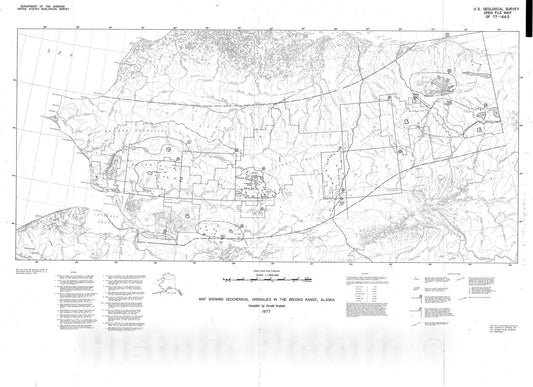 Map : Map showing geochemical anomalies in the Brooks Range, Alaska, 1977 Cartography Wall Art :