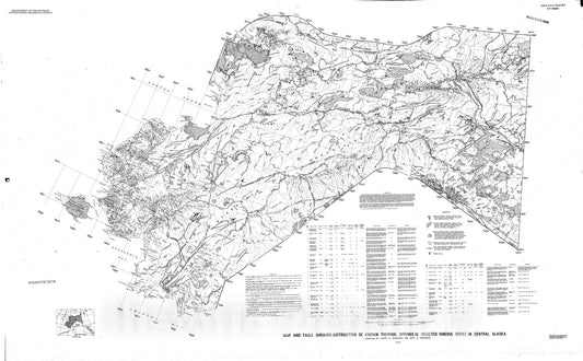 Map : Map and table showing distribution of known thermal springs in selected igneous rocks in central Alaska, 1977 Cartography Wall Art :